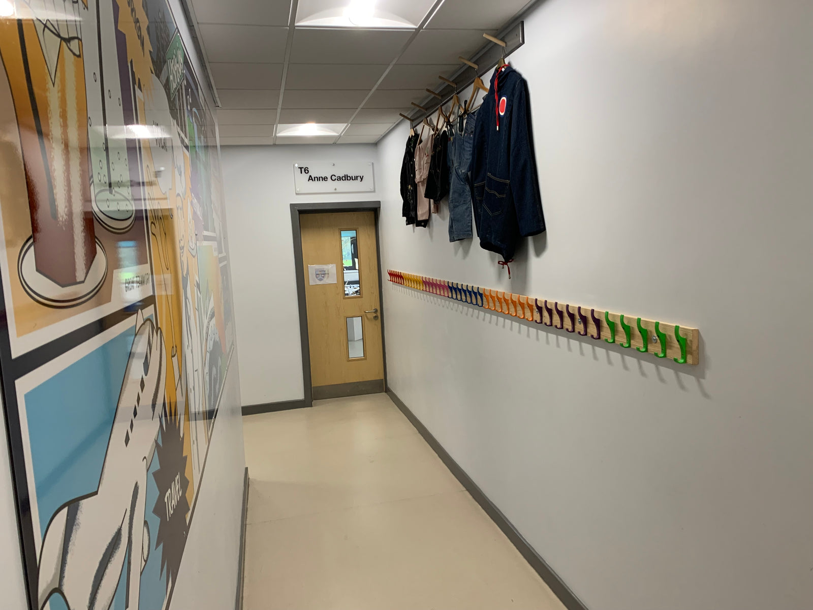 Toughook rack installed in a corridor