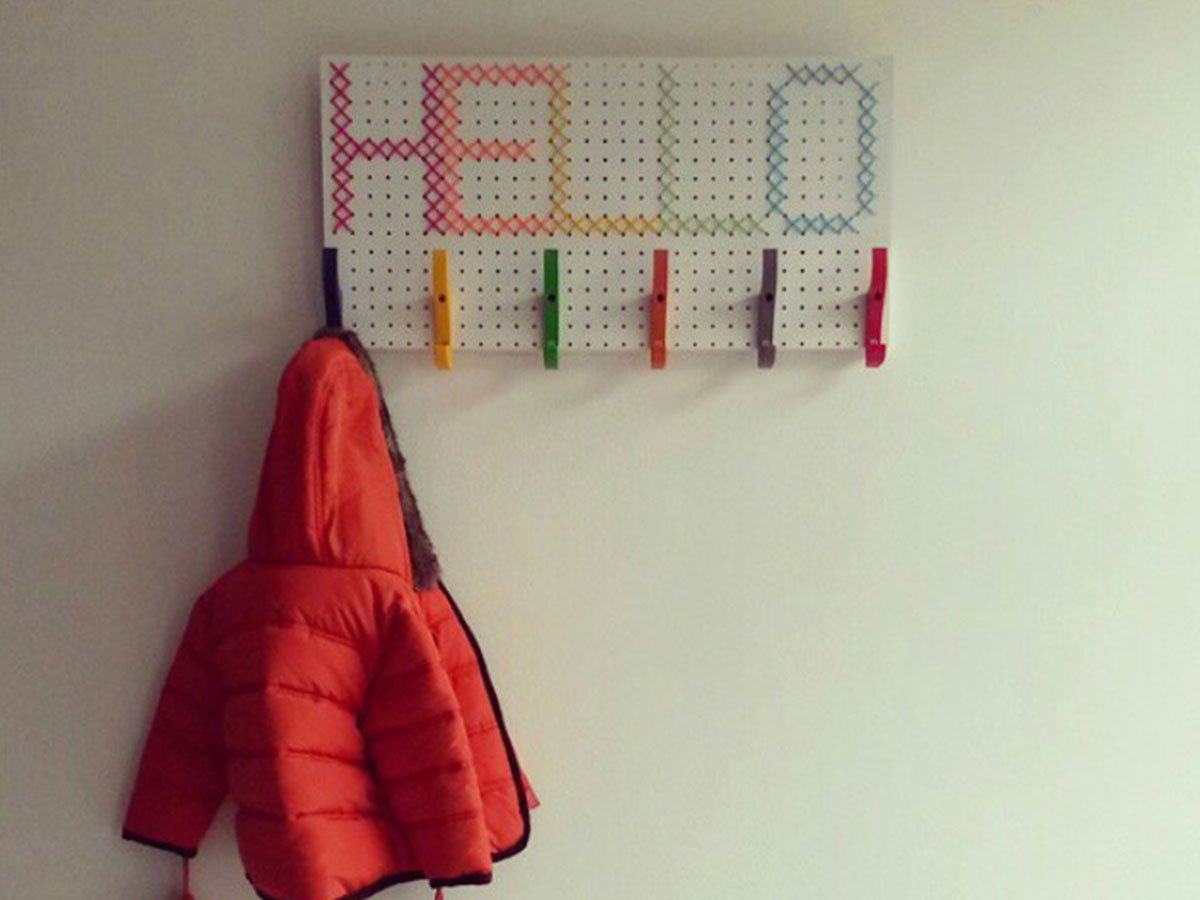 Toughook hooks on a school corridor wall