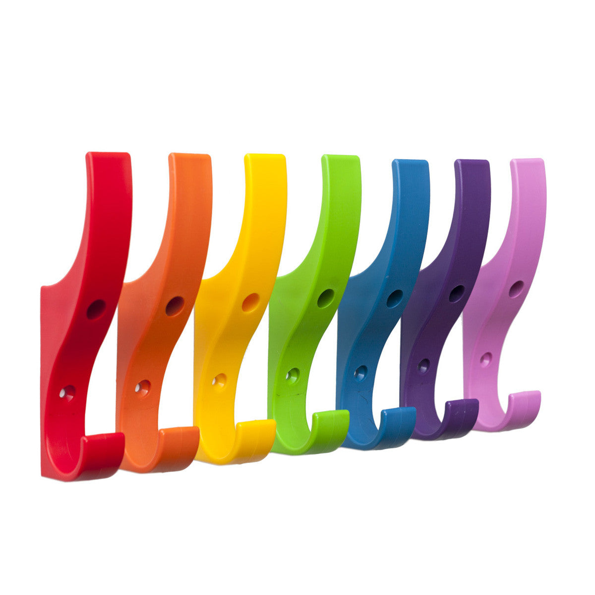 Unbreakable Coat Hooks for Schools Colourful Toughook Rainbow Pack